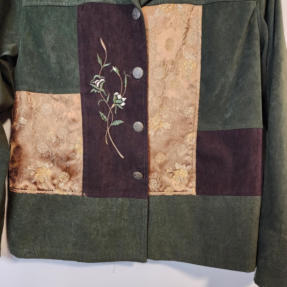 Vintage Notations Asian Patchwork Jacket - image 3